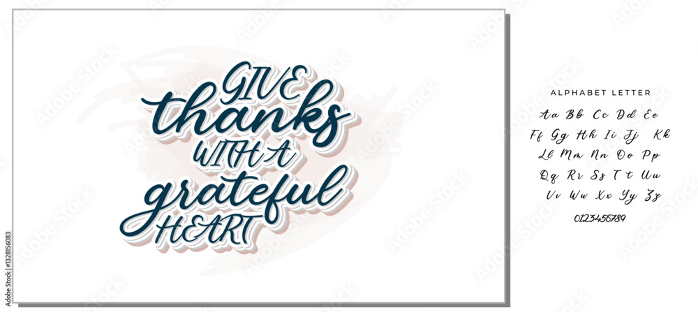 Give thanks with a grateful heart.Inspirational quote.Hand drawn illustration with hand lettering. Give thanks with a grateful heart.Inspirational quote.Hand drawn illustration with hand lettering.