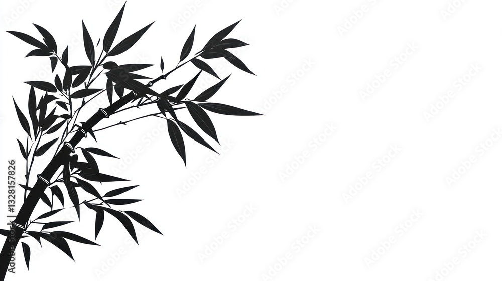 Obraz premium Silhouetted Bamboo Branches, Abstract Design, Simple Background, Vector Art