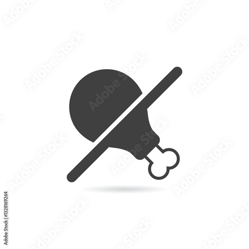 Vector Isolated No Chicken Drumstick Icon