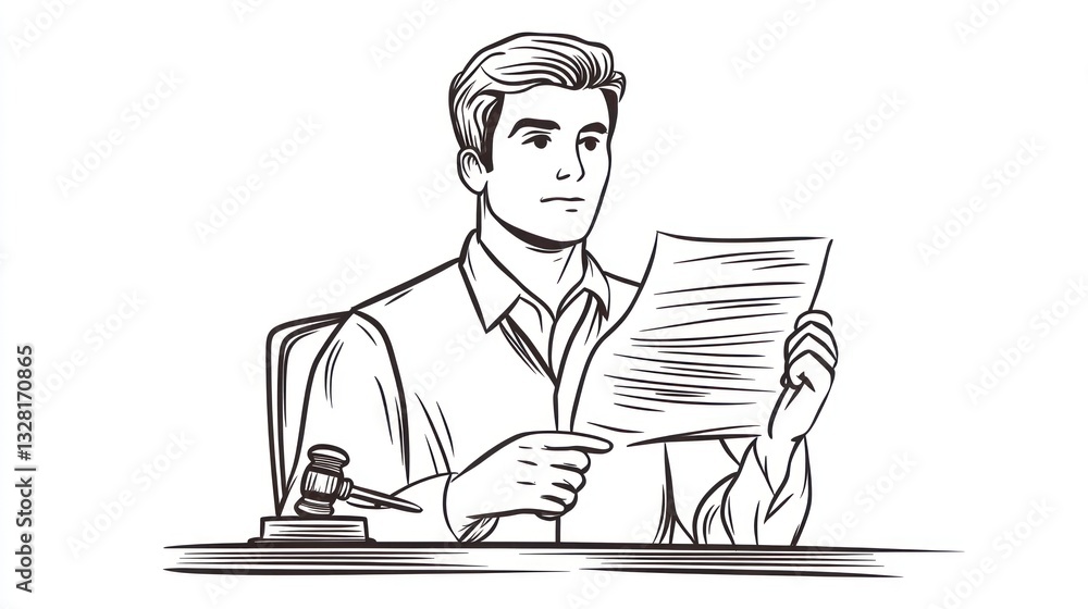 Businessman reviewing document at desk, legal counsel, possible stock photo Businessman reviewing document at desk, legal counsel, possible stock photo