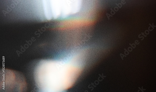 Obraz na płótnie Prism light leak colorful photo overlay on black background.
