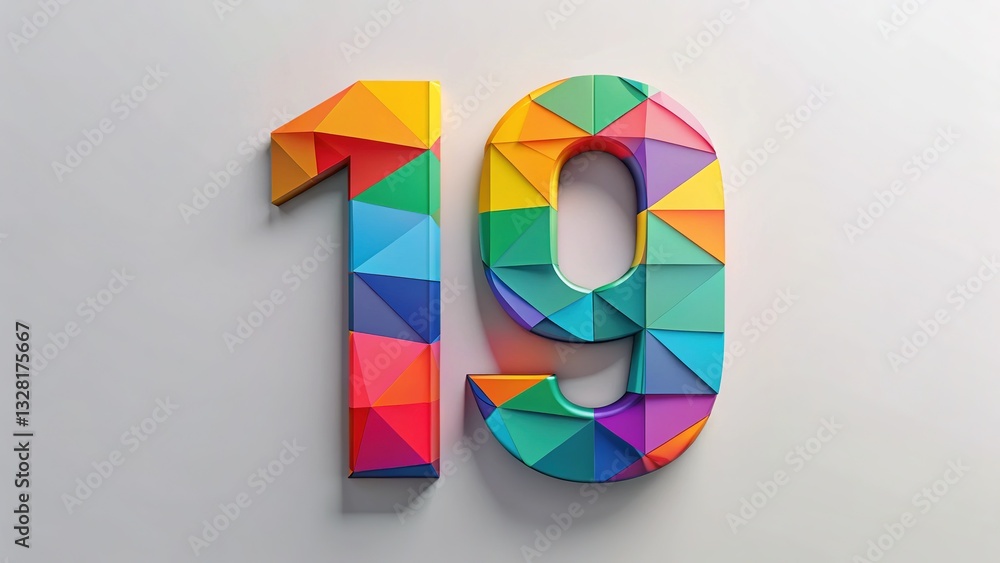 Number 19 Abstract Art Minimalist Modern Design Number 19 Abstract Art Minimalist Modern Design