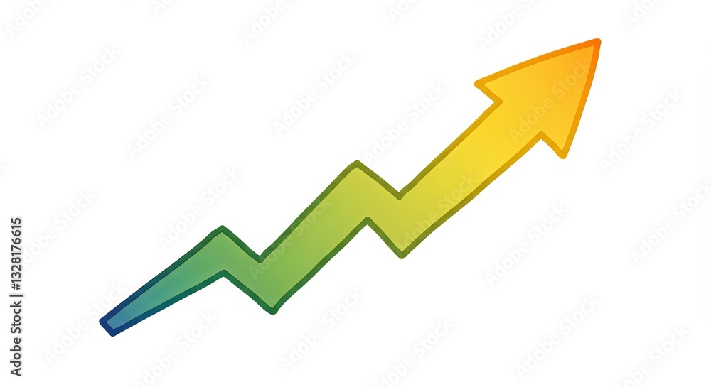 A rainbow colored arrow pointing upwards A rainbow colored arrow pointing upwards