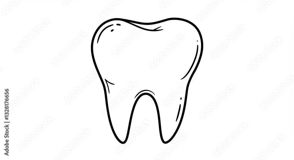A tooth is shown in a black and white drawing A tooth is shown in a black and white drawing