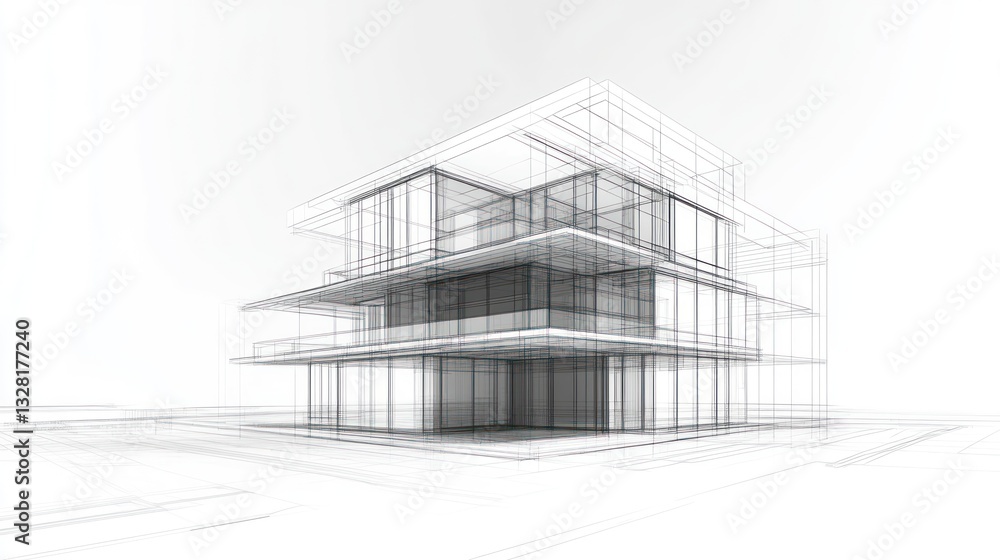 Architectural blueprint of modern house design Architectural blueprint of modern house design
