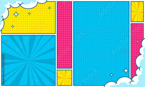 Colorful comic cartoon background illustration