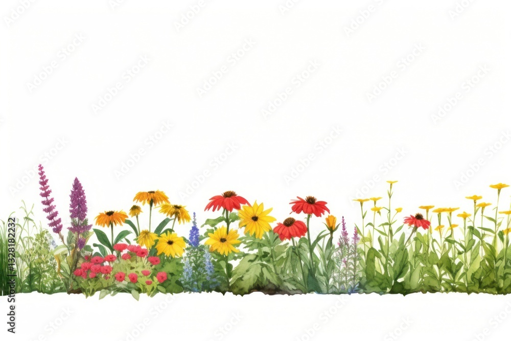 Fototapeta premium Garden border outdoors flower nature.