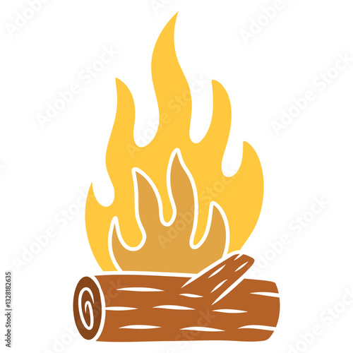 fire and flames. campfire vector illustration
