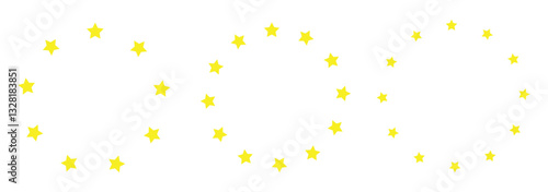 Stars in circle icon vector illustration graphic design. stars in round circular emblem. Star circle.