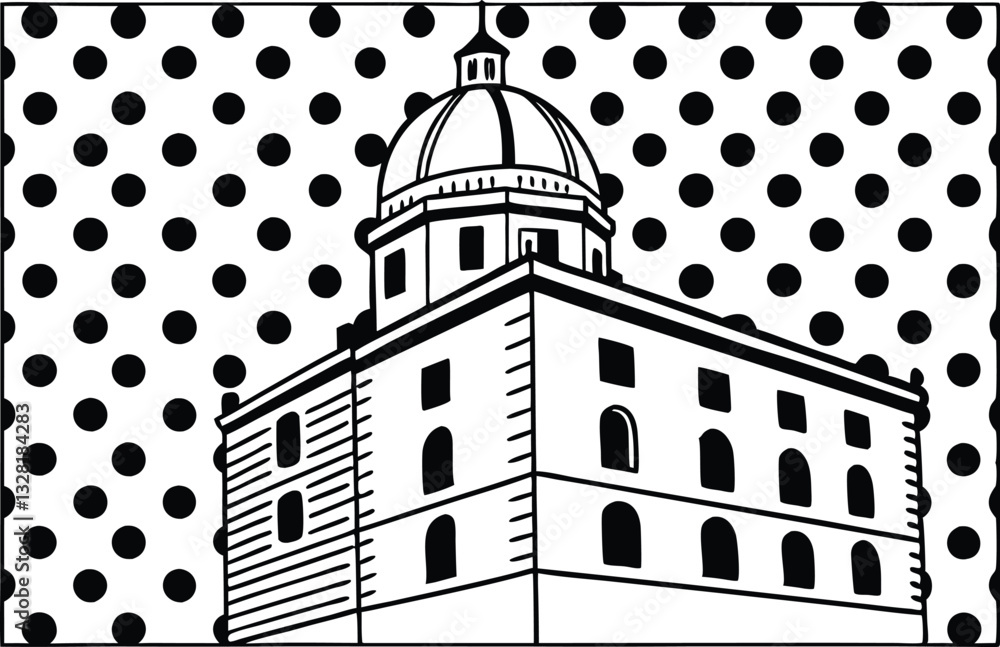 Fototapeta premium vector illustration of a building