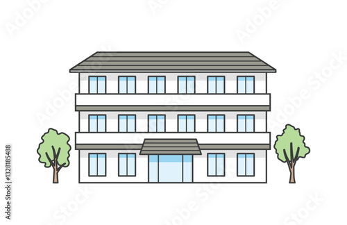 介護施設または医療施設の建物イラスト