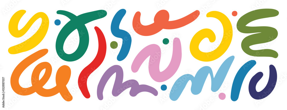 Retro groovy hippie 60s 70s abstract shapes set. Fluid organic shape colorful blobs, wavy doodle stripes inscribed. Bold hand drawn lines, spots. Retro groovy hippie 60s 70s abstract shapes set. Fluid organic shape colorful blobs, wavy doodle stripes inscribed. Bold hand drawn lines, spots.