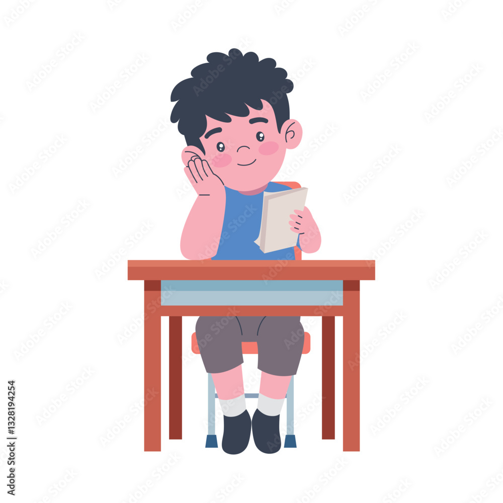 Student at Desk Thinking Student at Desk Thinking