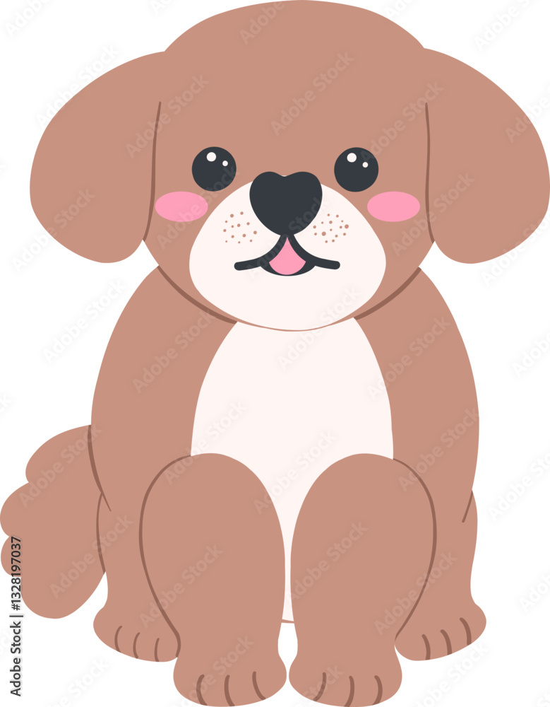 Obraz premium Shih Tzu Dog Cartoon Set in Cute Flat Design with Different Poses and Expressions
