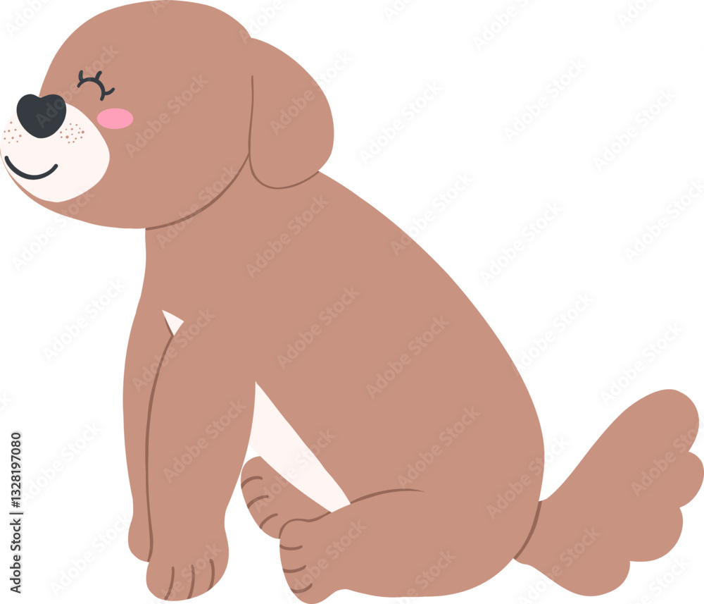 Shih Tzu Dog Cartoon Set in Cute Flat Design with Different Poses and Expressions