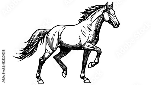 mustang horse black and white vector design