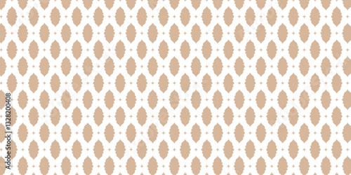 Elegant Beige Geometric Pattern on White Background, Seamless Abstract Texture in Neutral Tones
