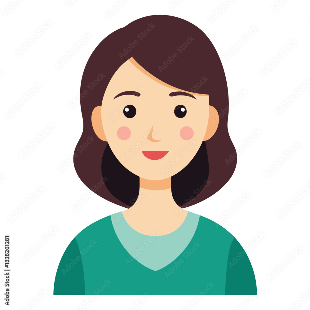 Vector illustration of a smiling woman and girl with beautiful hair, both portrayed as cartoon characters in a fashion-forward, loving, and business-like style Vector illustration of a smiling woman and girl with beautiful hair, both portrayed as cartoon characters in a fashion-forward, loving, and business-like style