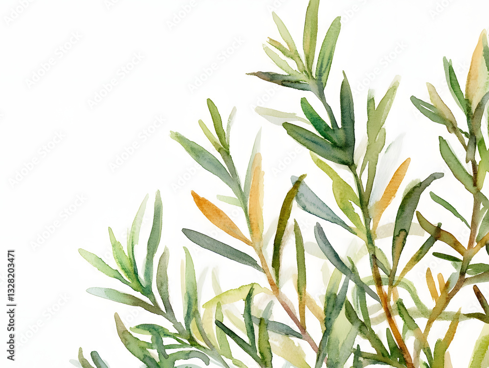 Obraz premium fresh rosemary on white background