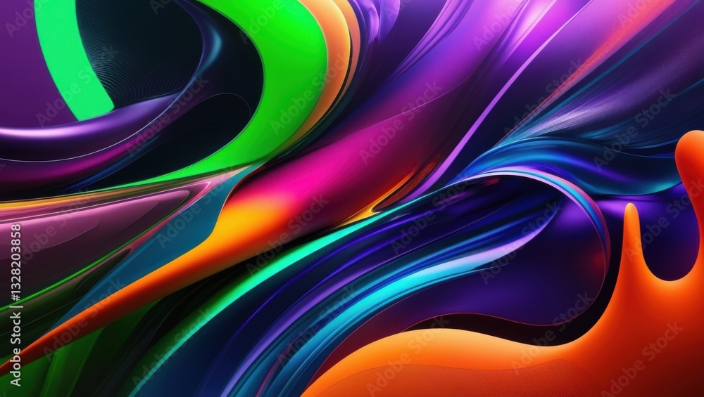 Fototapeta premium Vibrant Abstract Liquid Forms Design