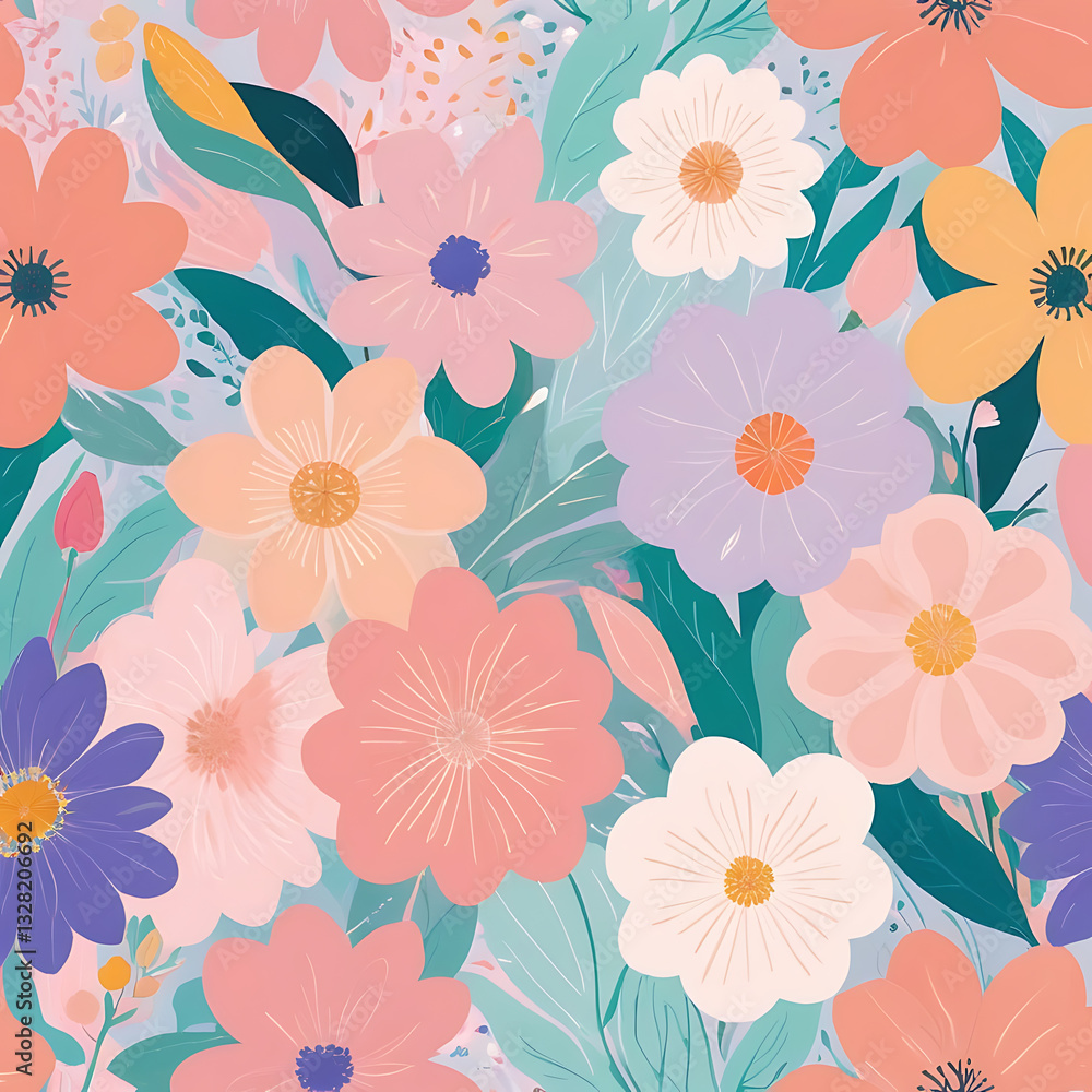 Women's history month celebration background generative ai in colorful pastel flowers. Generative ai Women's history month celebration background generative ai in colorful pastel flowers. Generative ai