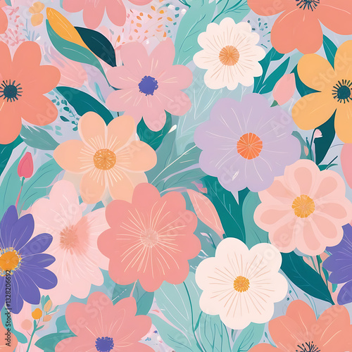 Wallpaper Mural Women's history month celebration background generative ai in colorful pastel flowers. Generative ai Torontodigital.ca