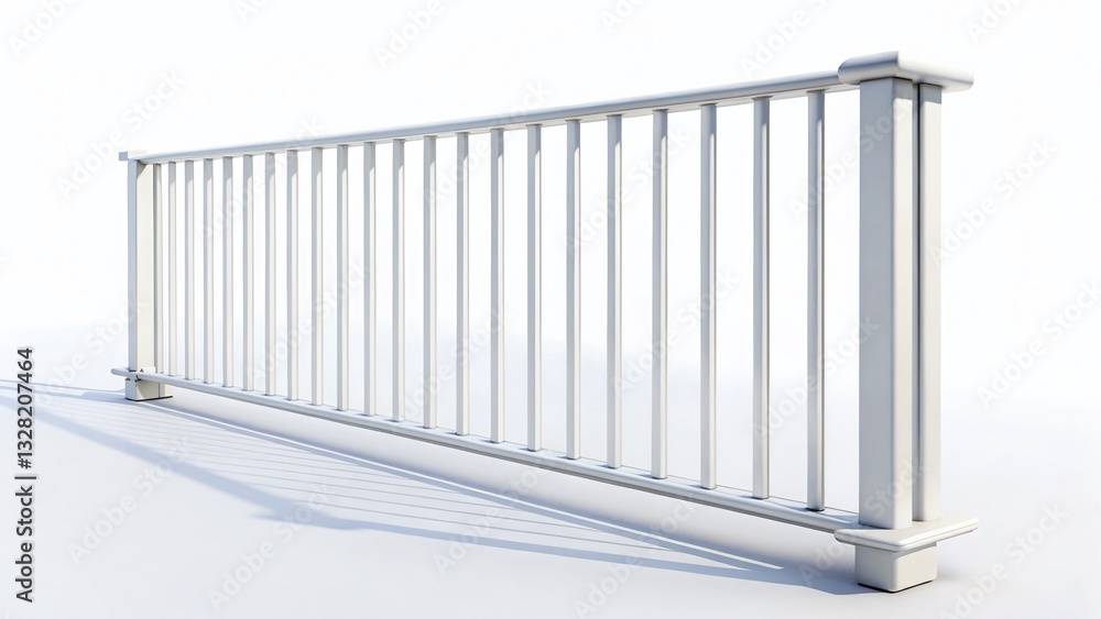 custom made wallpaper toronto digitalModern White Metal Railing 3D Render - Clean Minimalist Design for Architecture & Interior