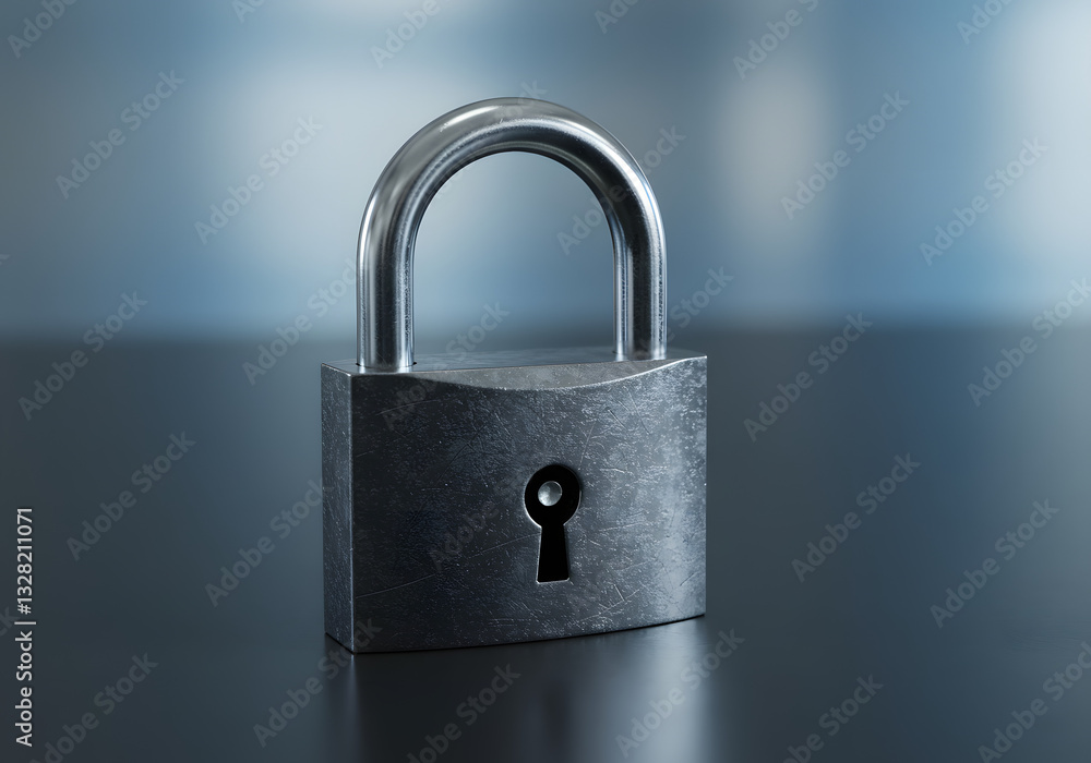 Naklejka premium Locked Padlock, Security Concept, Privacy Protection, Generative AI image.