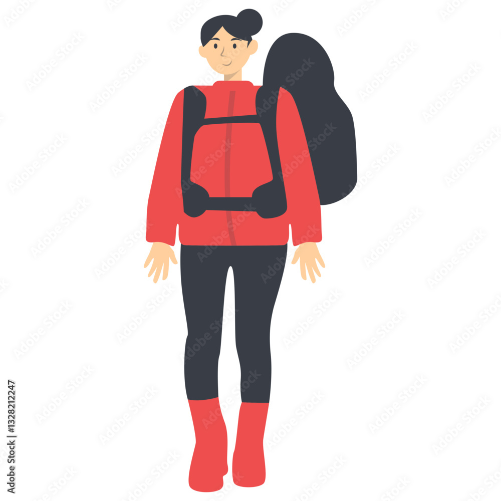 People Hiking Mountain Character with Simple Cartoon Design. Vector Illustration. People Hiking Mountain Character with Simple Cartoon Design. Vector Illustration.
