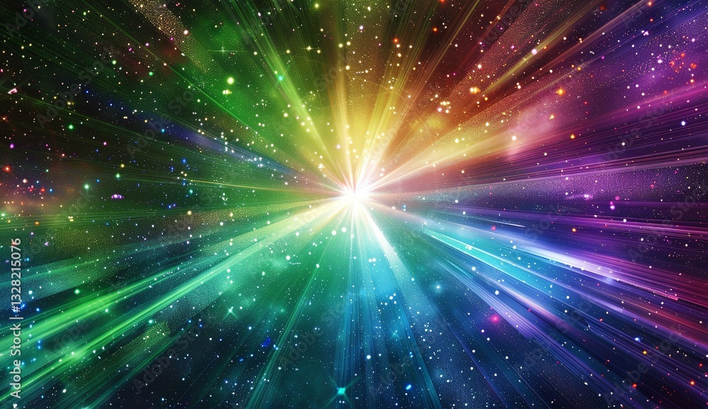 Obraz premium Vibrant Cosmic Explosion with Multicolored Rays