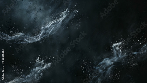 Wallpaper Mural Noir-Inspired Obsidian with Floating Silver Ash Background Torontodigital.ca