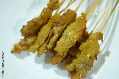 Moo satay, pork satay, thai cuisine.