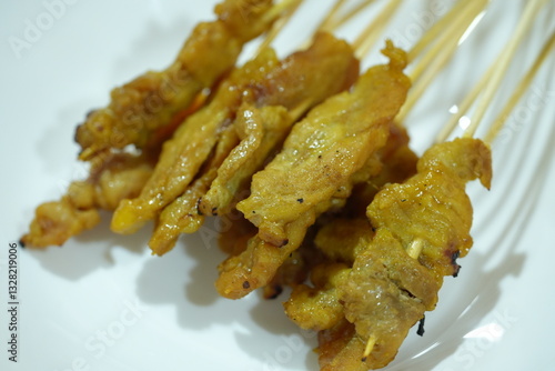 Moo satay, pork satay, thai cuisine.