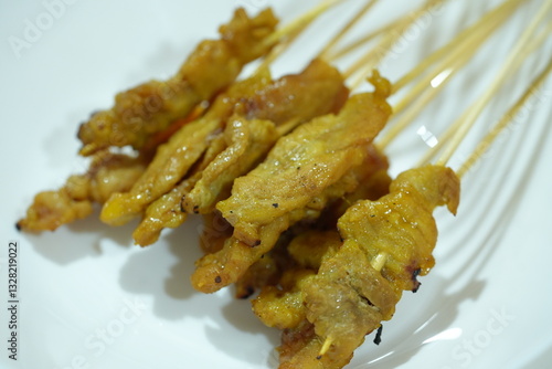 Moo satay, pork satay, thai cuisine.