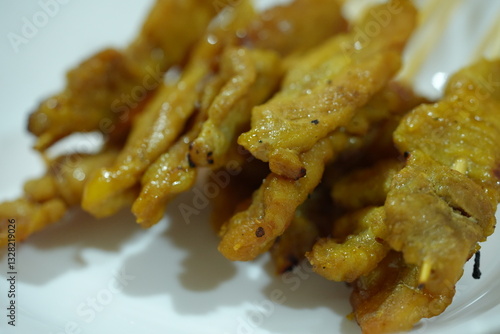 Moo satay, pork satay, thai cuisine.