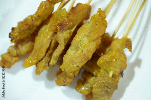 Moo satay, pork satay, thai cuisine.