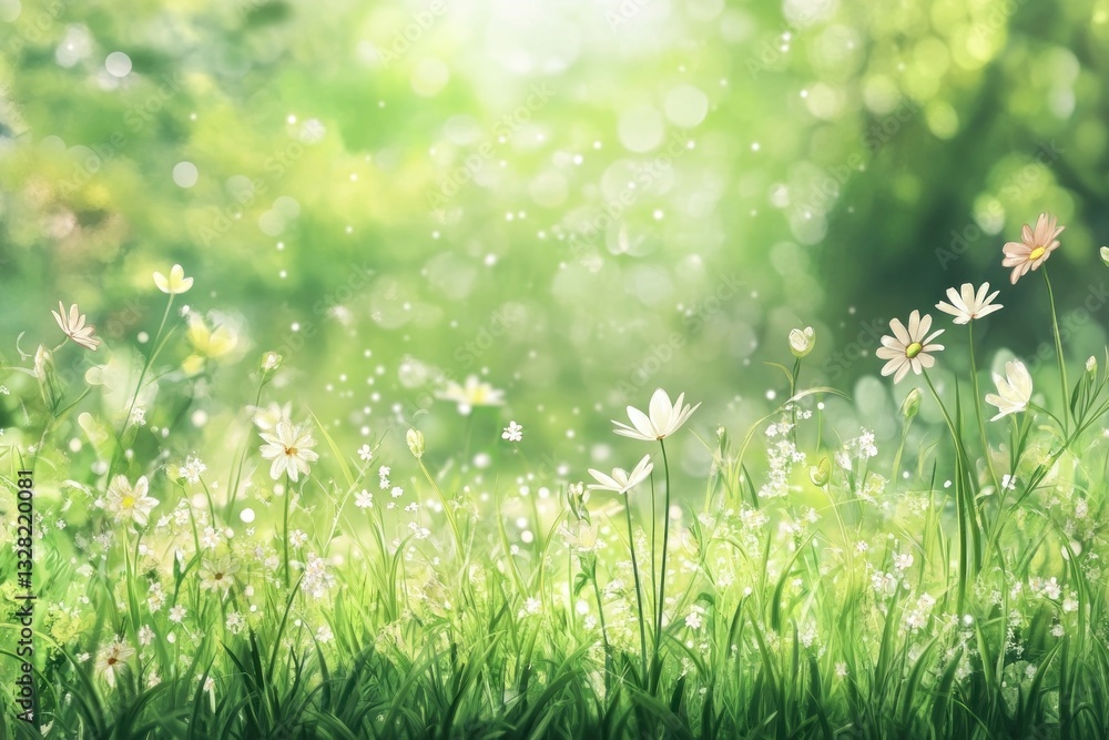 Spring background flowers nature green. Spring background flowers nature green.