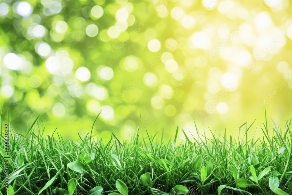 Obraz premium Spring background grass outdoors nature.