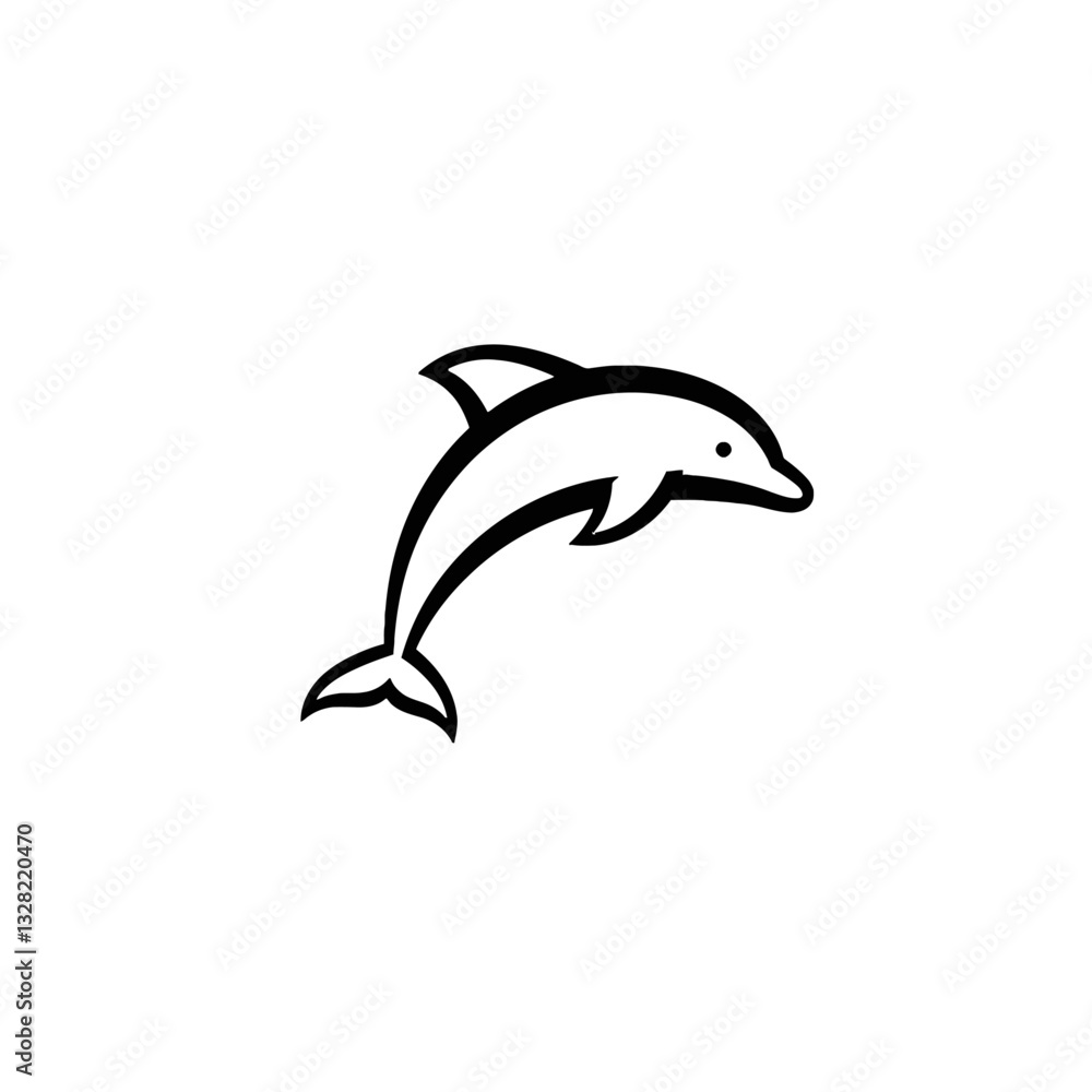 Obraz premium Bold Jumping Dolphin Icon