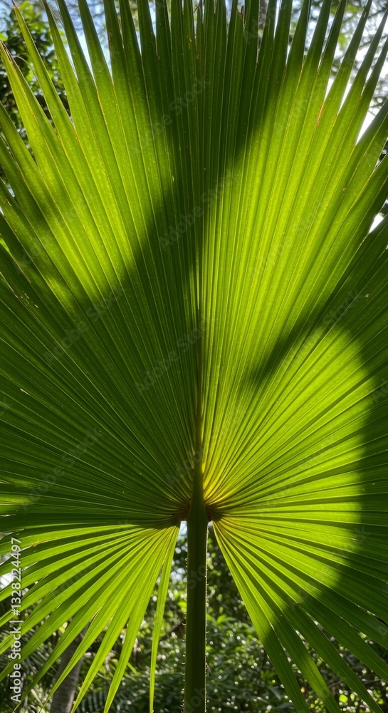 Fototapeta premium Sunlit Palm Leaf Fan