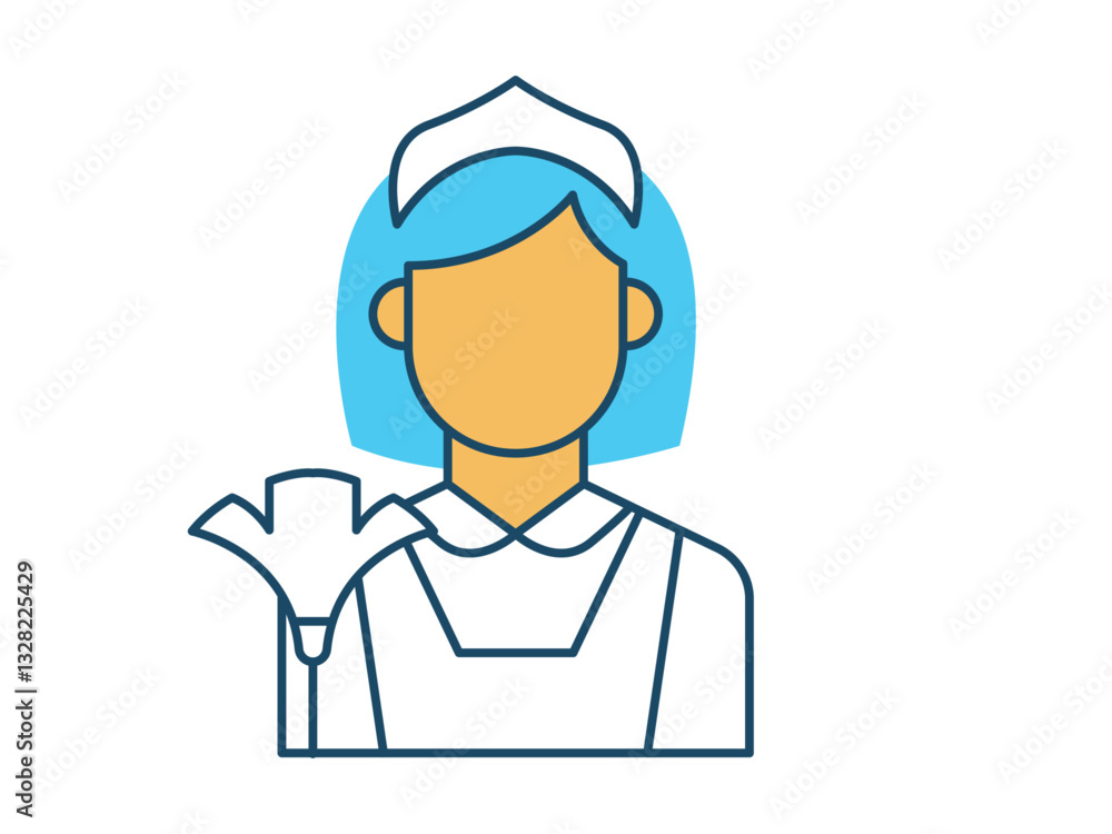 Housekeeping icon. Profession vector icon concept. Simple vector line icon. Housekeeping icon. Profession vector icon concept. Simple vector line icon.