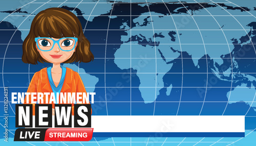 Entertainment News Live Streaming Illustration