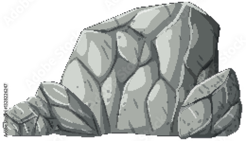 Stylized Rock Formation Illustration