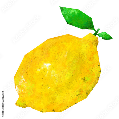 葉が付いたレモンのイラスト