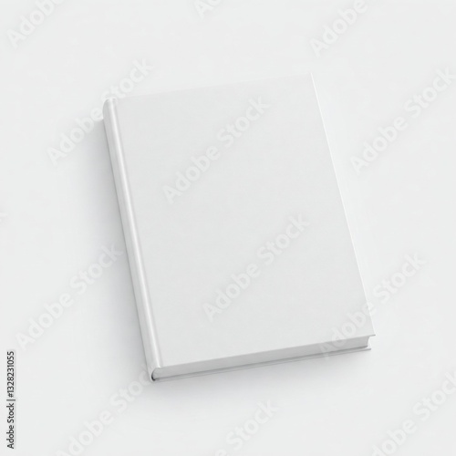 Blank hardcover book mockup. isolated on white background. Flat lay view. It can be used for promo, catalogs, brochures, magazines, etc. Ready for your design, book with white blank cover isolated.