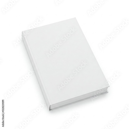 Blank hardcover book mockup. isolated on white background. Flat lay view. It can be used for promo, catalogs, brochures, magazines, etc. Ready for your design, book with white blank cover isolated.