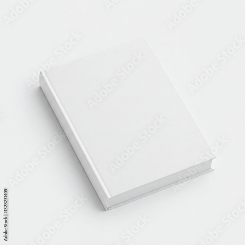 Blank hardcover book mockup. isolated on white background. Flat lay view. It can be used for promo, catalogs, brochures, magazines, etc. Ready for your design, book with white blank cover isolated.