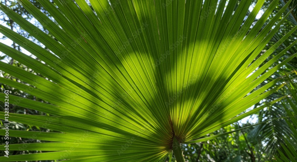 Fototapeta premium Sunlit Palm Leaf Fan
