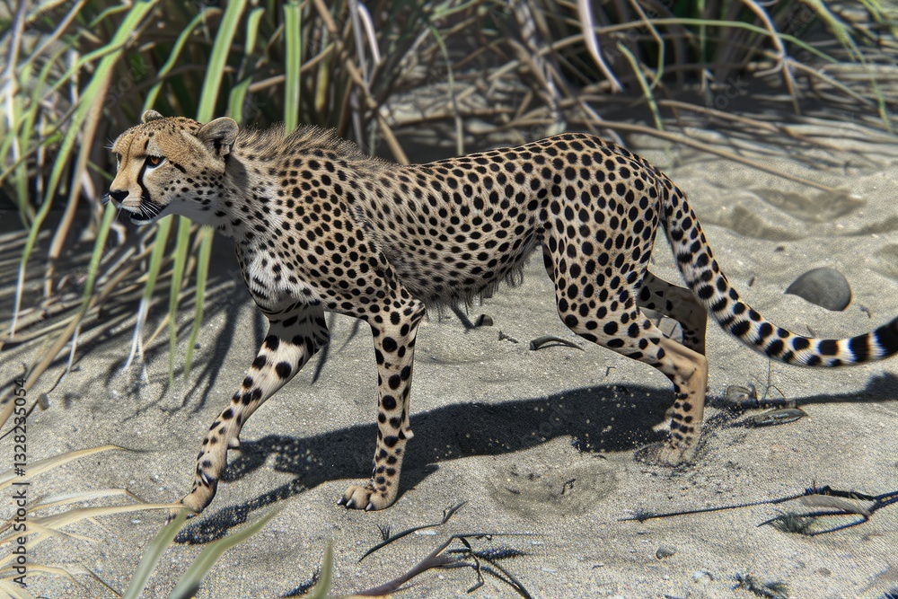 Obraz premium Cheetah walking in African savanna