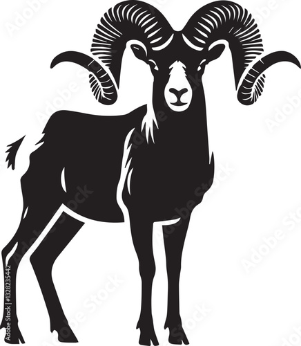 vector illustration of a goat, goat logo design, goat vector icon, goat silhouette vector, goat silhouette vector black and white full body eps file photo